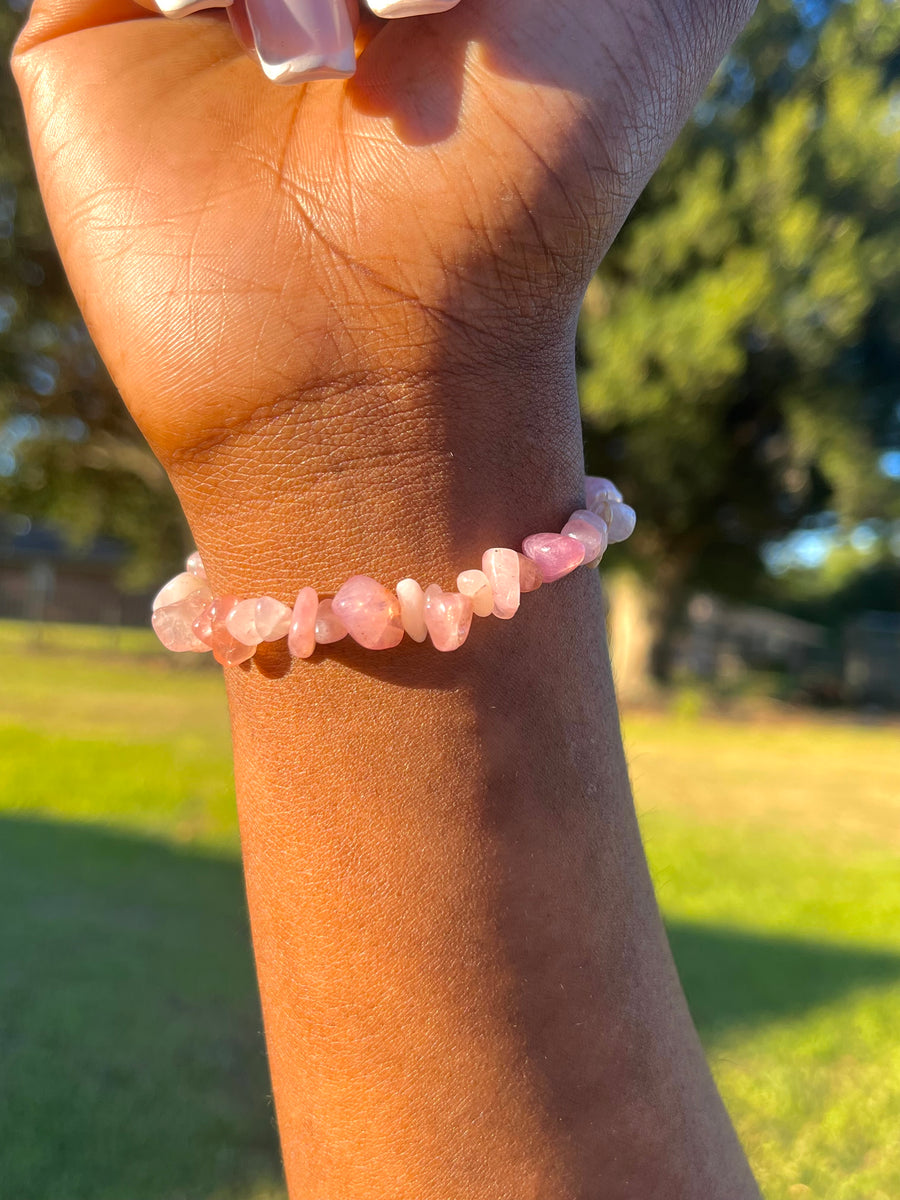 Rose quartz chip on sale bracelet